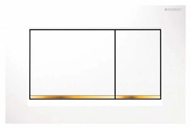 Клавиша Geberit Sigma 30 115.883.KK.1, пластик, белый/золото
