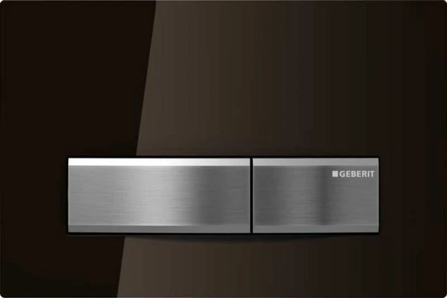 Клавиша Geberit Sigma 50 115.788.SQ.5 рамка коричневое стекло, кнопки хром, 246x164 мм