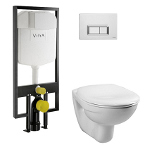 Комплект 4 в 1 Инсталляция + унитаз VitrA Normus 9773B003-7200 с сиденьем SoftClose