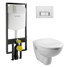 Инсталляция VitrA Normus 9773B003-7200 кнопка хром с сиденьем SoftClose