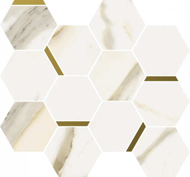 Мозаика Italon 620110000221 Stellaris Calacatta Gold Mosaico Chic Nat 28.3x32.8