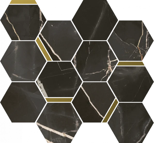 Мозаика Italon 620110000226 Stellaris Absolut Black Mosaico Chic Nat 28.3x32.8