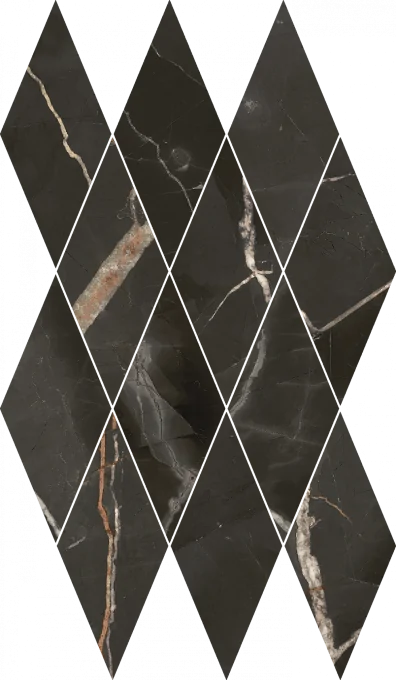 Мозаика Italon 620110000208 Stellaris Absolut Black Mosaico Diamond Lux 28x48