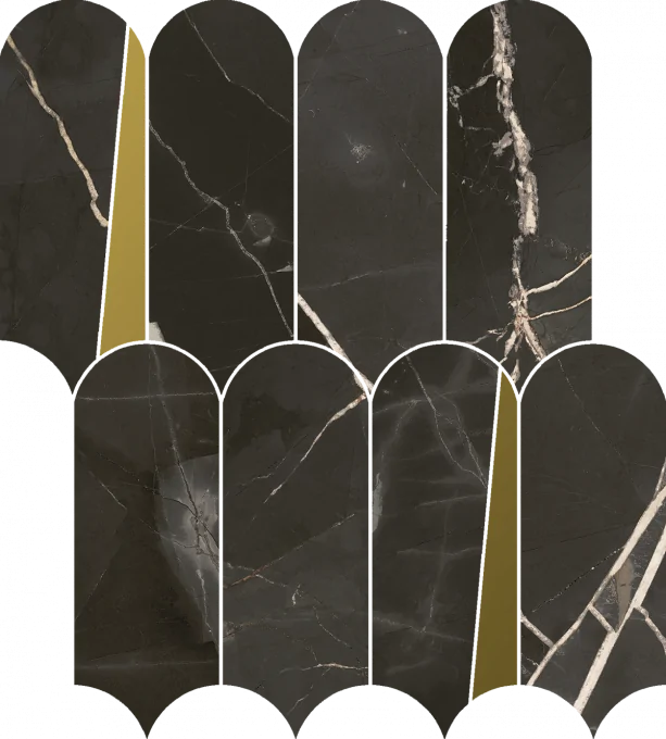 Мозаика Italon 620110000235 Stellaris Absolut Black Mosaico Elegant Lux 32.5x36.1