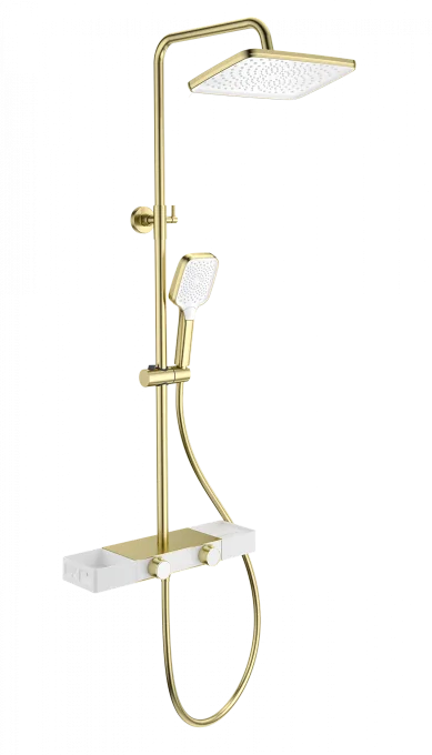 Душевая система WONZON & WOGHAND Shelf, Брашированное золото (WW-B3552-BG)