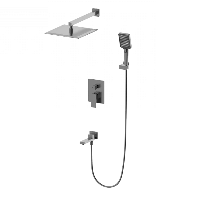 Душевая система встраиваемая WONZON & WOGHAND CUBE 2.0, Темный графит (WW-88087068-BGM)