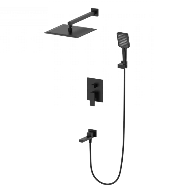 Душевая система встраиваемая WONZON & WOGHAND CUBE 2.0, Черный матовый (WW-88087068-MB)