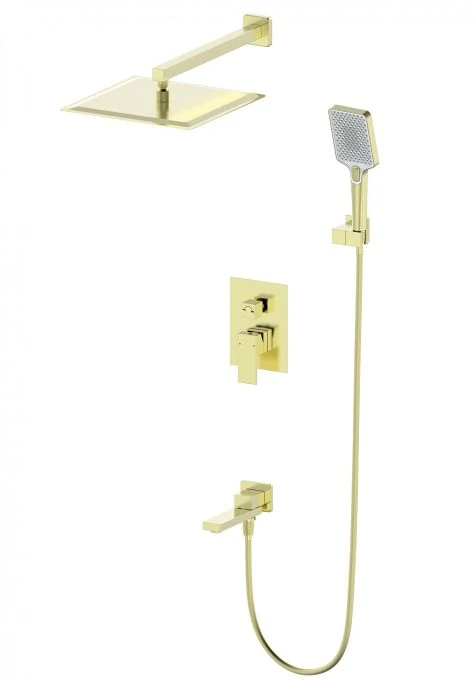 Душевая система встраиваемая WONZON & WOGHAND CUBE, Брашированное золото (WW-88939016- BG)