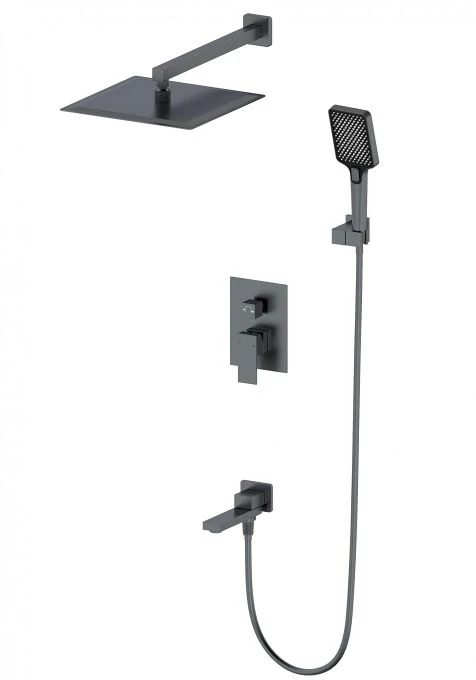 Душевая система встраиваемая WONZON & WOGHAND CUBE, Темный графит (WW-88939016-BGM)