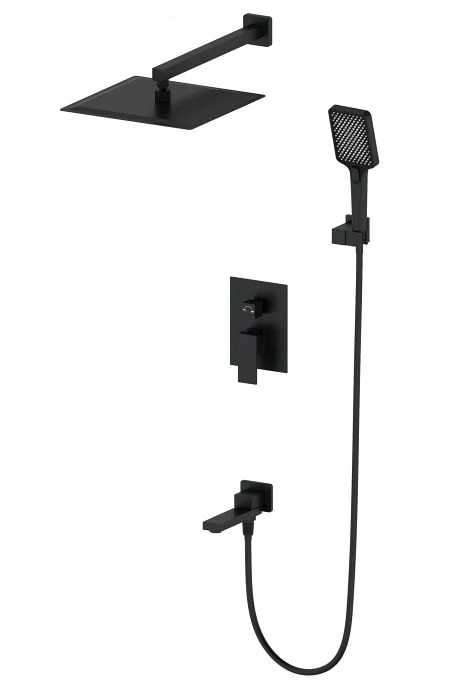 Душевая система встраиваемая WONZON & WOGHAND CUBE, Черный матовый (WW-88939016-MB)