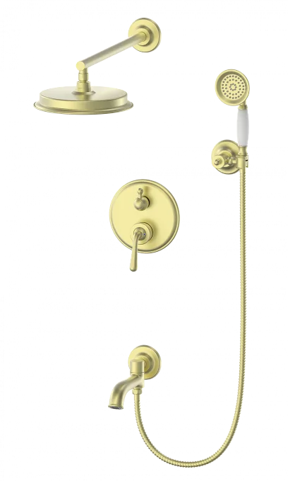 Душевая система встраиваемая WONZON & WOGHAND STEAM, Брашированное золото (WW-88939008-BG)