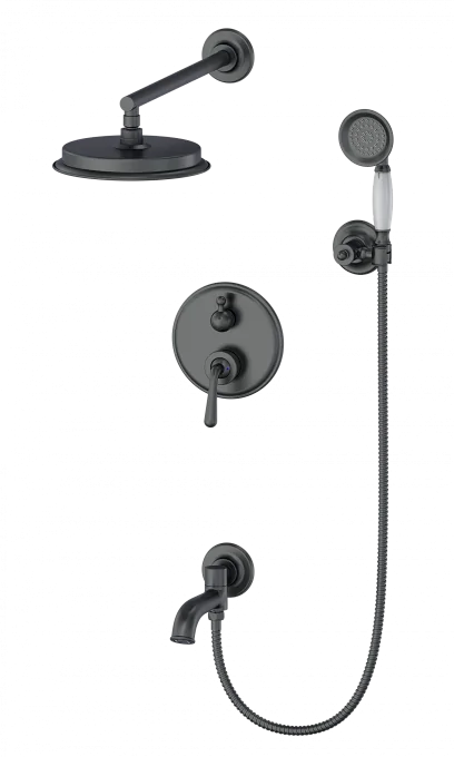 Душевая система встраиваемая WONZON & WOGHAND STEAM, Темный графит (WW-88939008-BGM)