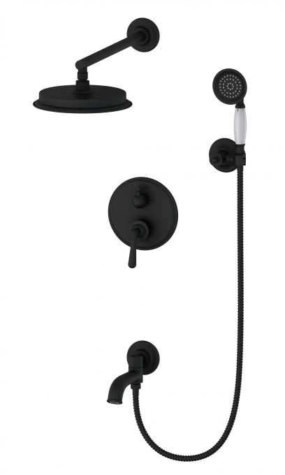 Душевая система встраиваемая WONZON & WOGHAND STEAM, Черный матовый (WW-88939008-MB)