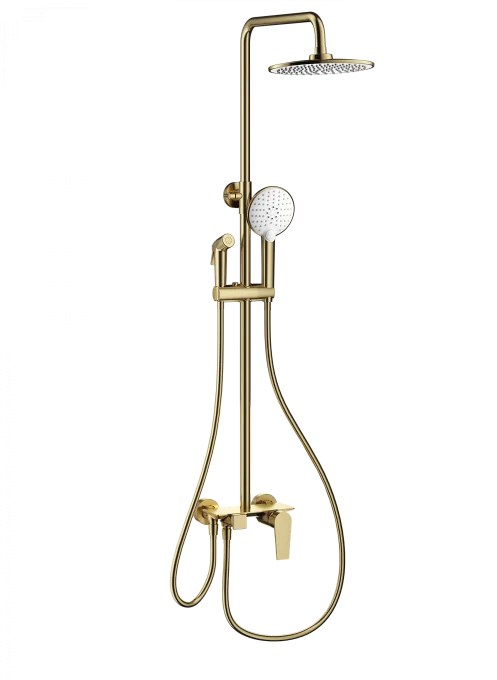 Душевая система с техническим душем WONZON & WOGHAND, Брашированное золото (WW-A30874-BG)