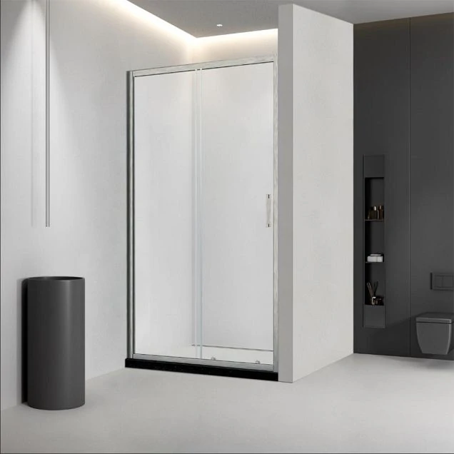 Душевая дверь Veconi Vianno VN-46BC, 1400x1950, Никель брашинг, стекло прозрачное