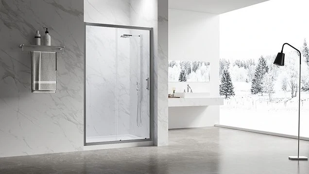 Душевая дверь Veconi Vianno VN-55GM, 1200x1950, Оружейная сталь, стекло прозрачное