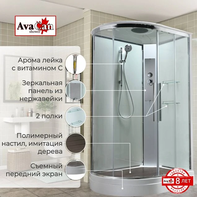 Душевая кабина EM2912RT стандартная прозрачная
