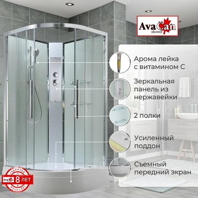 Душевая кабина EM3011NT без крыши прозрачная