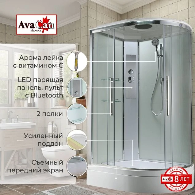 Душевая кабина EM3812LT стандартная прозрачная