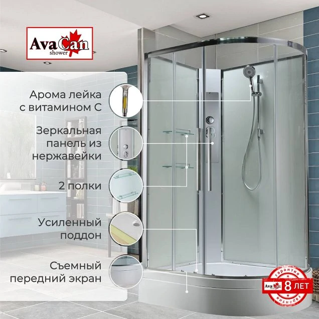 Душевая кабина EM3812LNT без крыши прозрачная