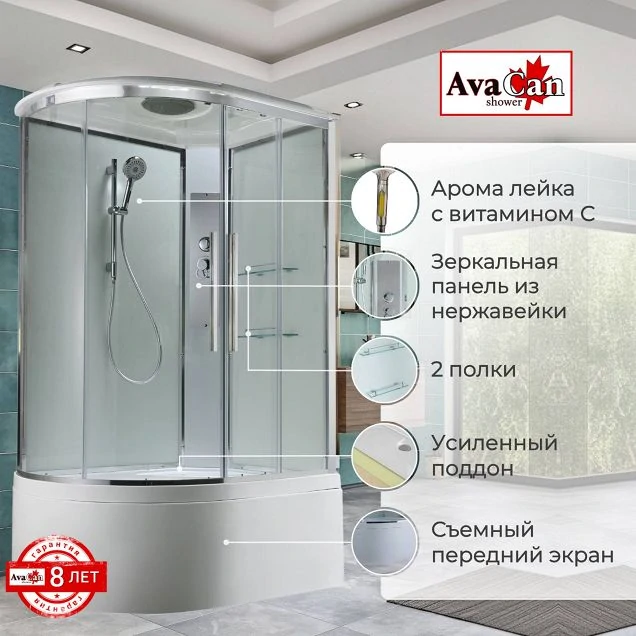 Душевая кабина EM5812RT стандартная прозрачная