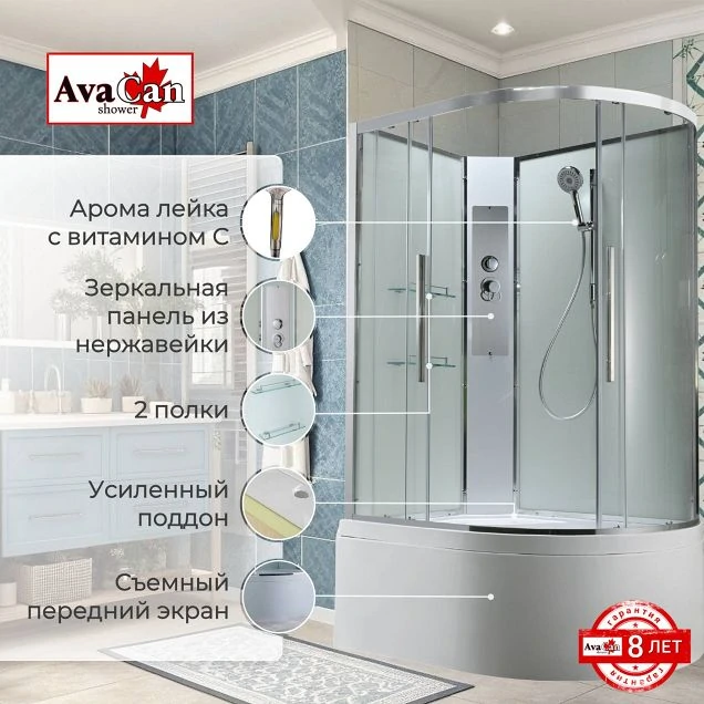 Душевая кабина EM5912LNT без крыши прозрачная