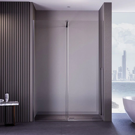Душевая дверь Veconi Premium Trento PTDW-50GR, 1000x2000, брашированный графит, стекло прозрачное