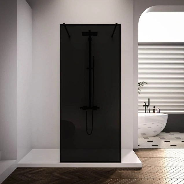 Душевая перегородка Veconi Korato KR-90BB, 1200x2000, черный матовый, черное