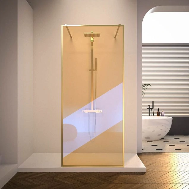 Душевая перегородка Veconi Korato KR-90GC, 1200x2000, брашированное золото, хамелеон