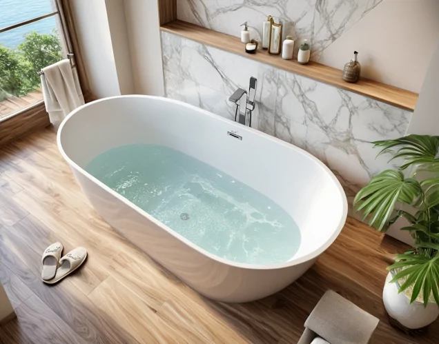 Ванна MIMI170II акриловая (1700x800x600) отдельностоящая, белая, со сливом-переливом Ceruttispa