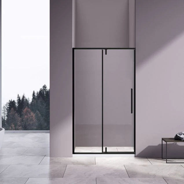 Душевая дверь Slim-N VDP-4SN100CLB, черный матовый, стекло прозрачное