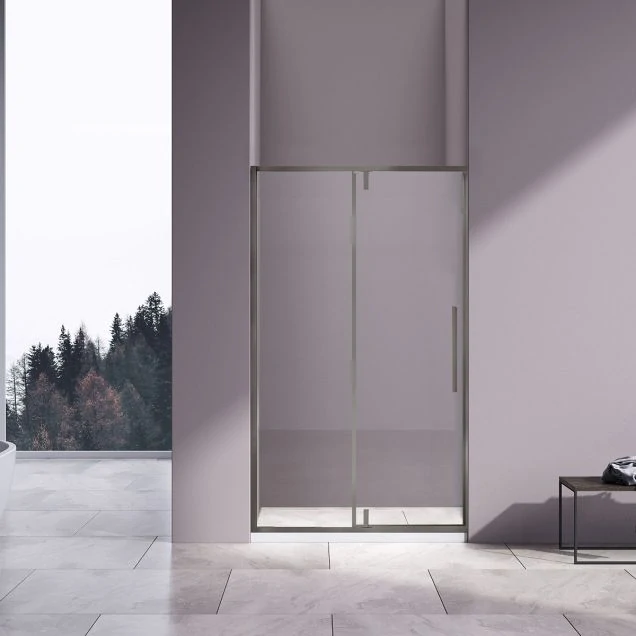 Душевая дверь Slim-N VDP-4SN120CLGM, вороненая сталь, стекло прозрачное