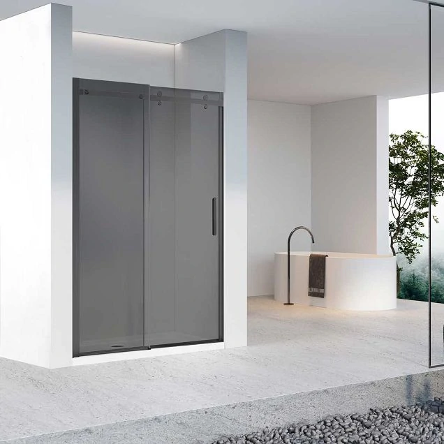 Душевая дверь Como-N VDS-4CN130CGB, 1300, черный, стекло тонированное