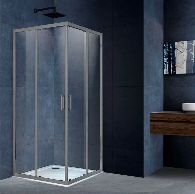 Душевой уголок Alpha VSS-3AL900CLGM, 900*900, вороненая сталь, стекло прозрачное