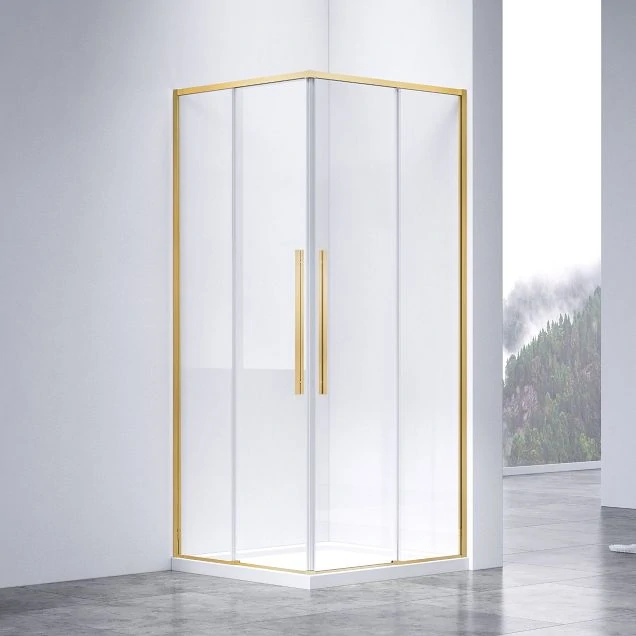 Душевой уголок Slim-N VSS-4SN9010CLG, 1000*900, брашированное золото, стекло прозрачное
