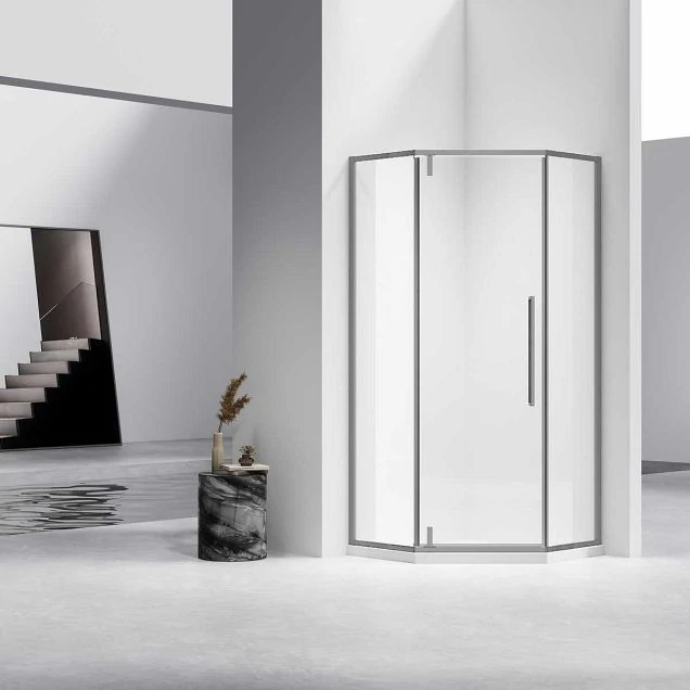 Душевой уголок Slim-N VSP-4SN900CLGM, 900*900, вороненая сталь, стекло прозрачное