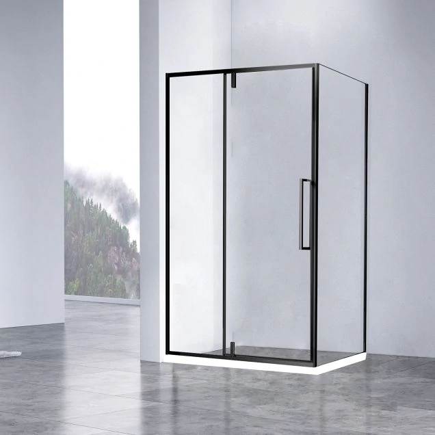 Душевой уголок Slim-N VSR-4SNP1012CLB, 1200*1000, черный, стекло прозрачное