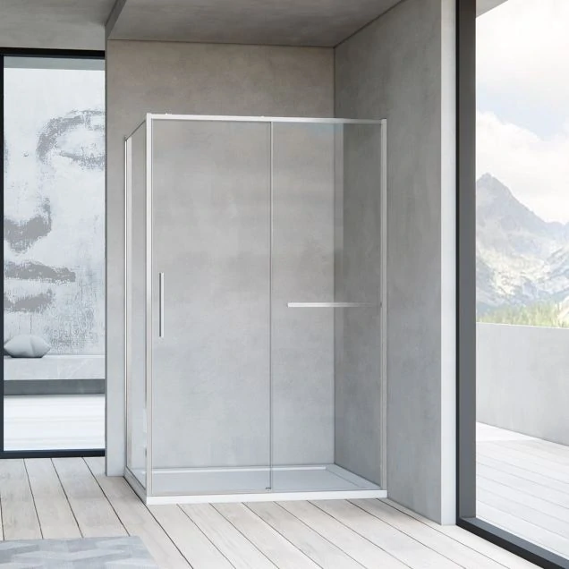 Душевой уголок Slim Soft VSR-1SS9012CLBN, 1200*900, брашированный никель, стекло прозрачное, , шт