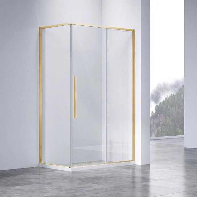 Душевой уголок Slim-N VSR-4SN9012CLG, 1200*900, брашированное золото, стекло прозрачное