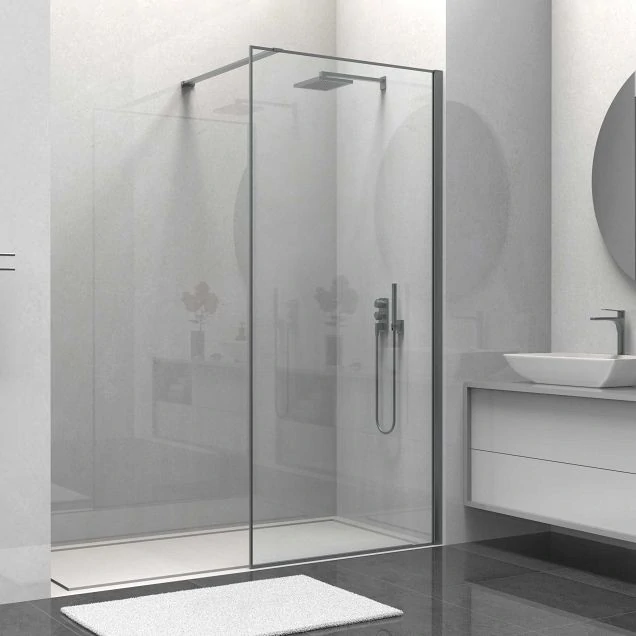 Душевая перегородка Walk-In VSW-1HS800CLGM, 800*2000, вороненая сталь, стекло прозрачное