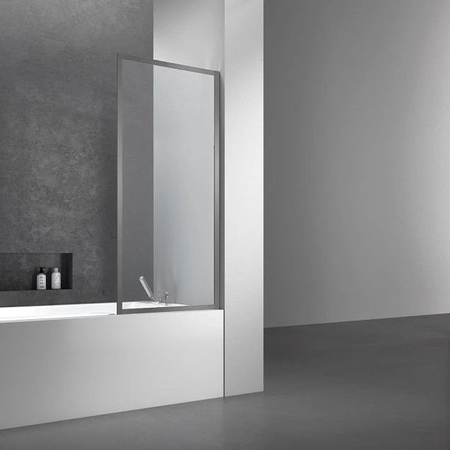 Душевая шторка на ванну VSB-41700CLGM, 700*1400, вороненая сталь, стекло прозрачное