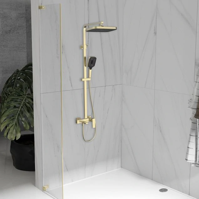Душевая стойка Cube VSFS-4C12BG с изливом, брашированное золото