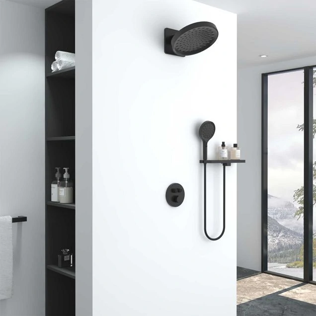 Душевой комплект Inspire VSFW-3I22MT3RMB встраиваемый, термостатический, двухрежимный, черный