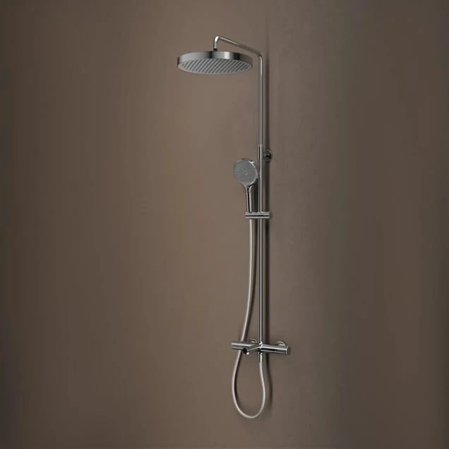 Душевая система Iddis Duna DUNSBSTi06 с тропическим душем, изливом и термостатом, глянцевый хром