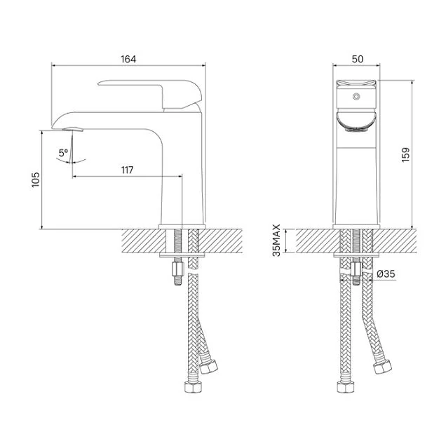 Смеситель для умывальника, белый/хром, Calipso, IDDIS, CALSB00i01