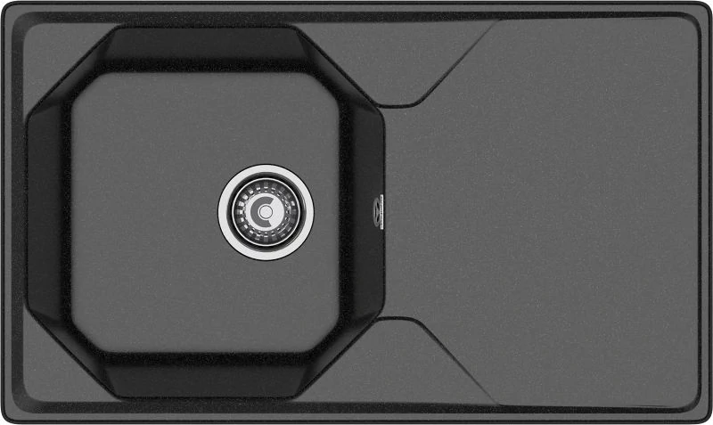 Мойка GranFest Unique U-840L с крылом, чёрная