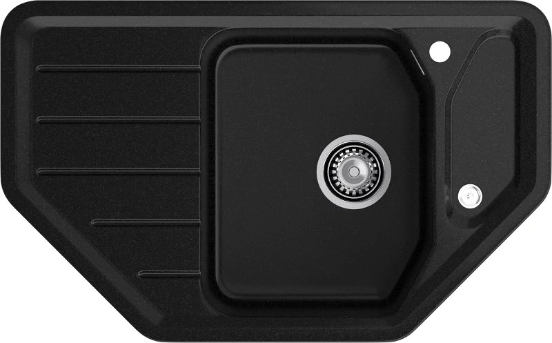 Мойка GranFest Corner C-800 E, угловая, чёрная