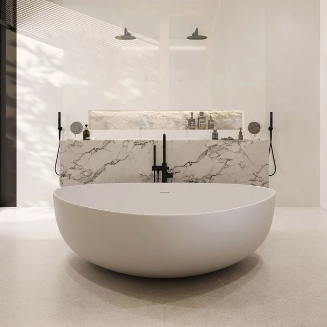 Ванна из искусственного камня ABBER Stein AS9608 белая матовая