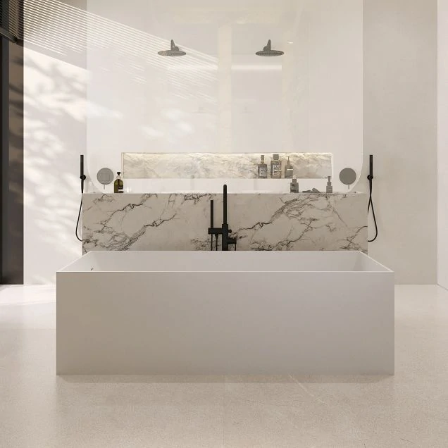 Ванна из искусственного камня ABBER Stein AS9642-1.8 белая матовая