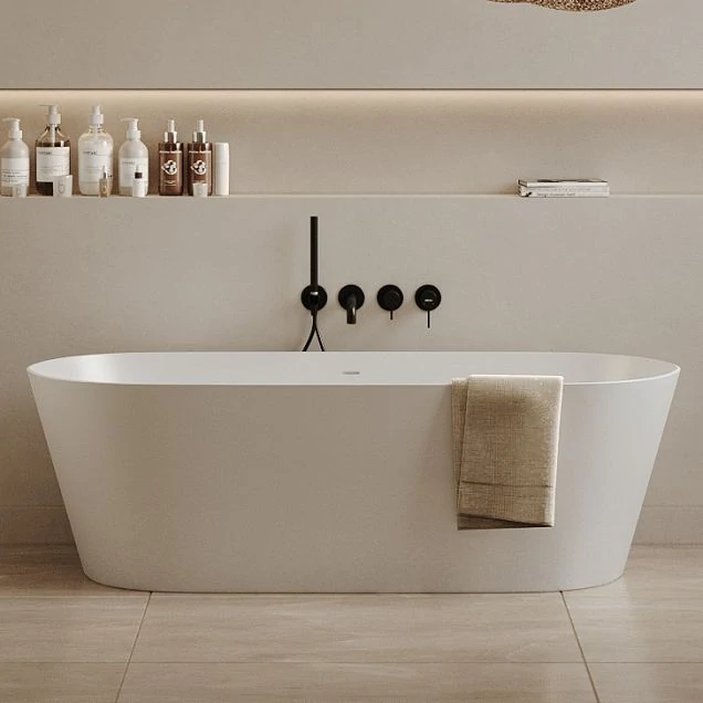 Ванна из искусственного камня ABBER Stein AS9622 белая матовая